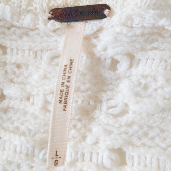 Free People Open Knit Crochet Sweater Large - Picture 3 of 8